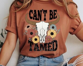 Floral Cow Skull PNG, Western Boho Sublimation Design, Rustic Cowgirl Shirt (Digital Download)