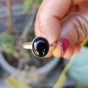 Natural Black Onyx Ring-Handmade Silver Ring-925 Sterling Silver Ring-Black Onyx Designer Ring-Gift for her-December Birthstone-Promise Ring