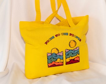 Tote Bag | Pride to People | Sturdy yellow tote