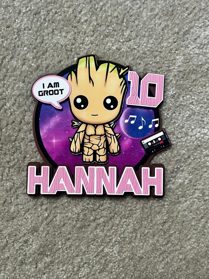 Groot Music Notes Baby Groot, Groot Cake Topper, Groot Birthday, Groot Personalized Cake ...