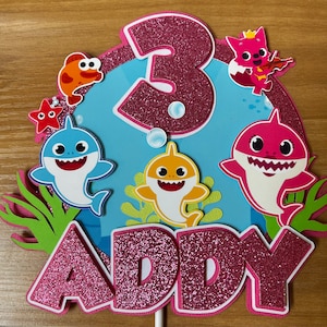 Baby Shark Cake Topper, Shark Party, Shark Baby Topper, Shark Birthday Topper