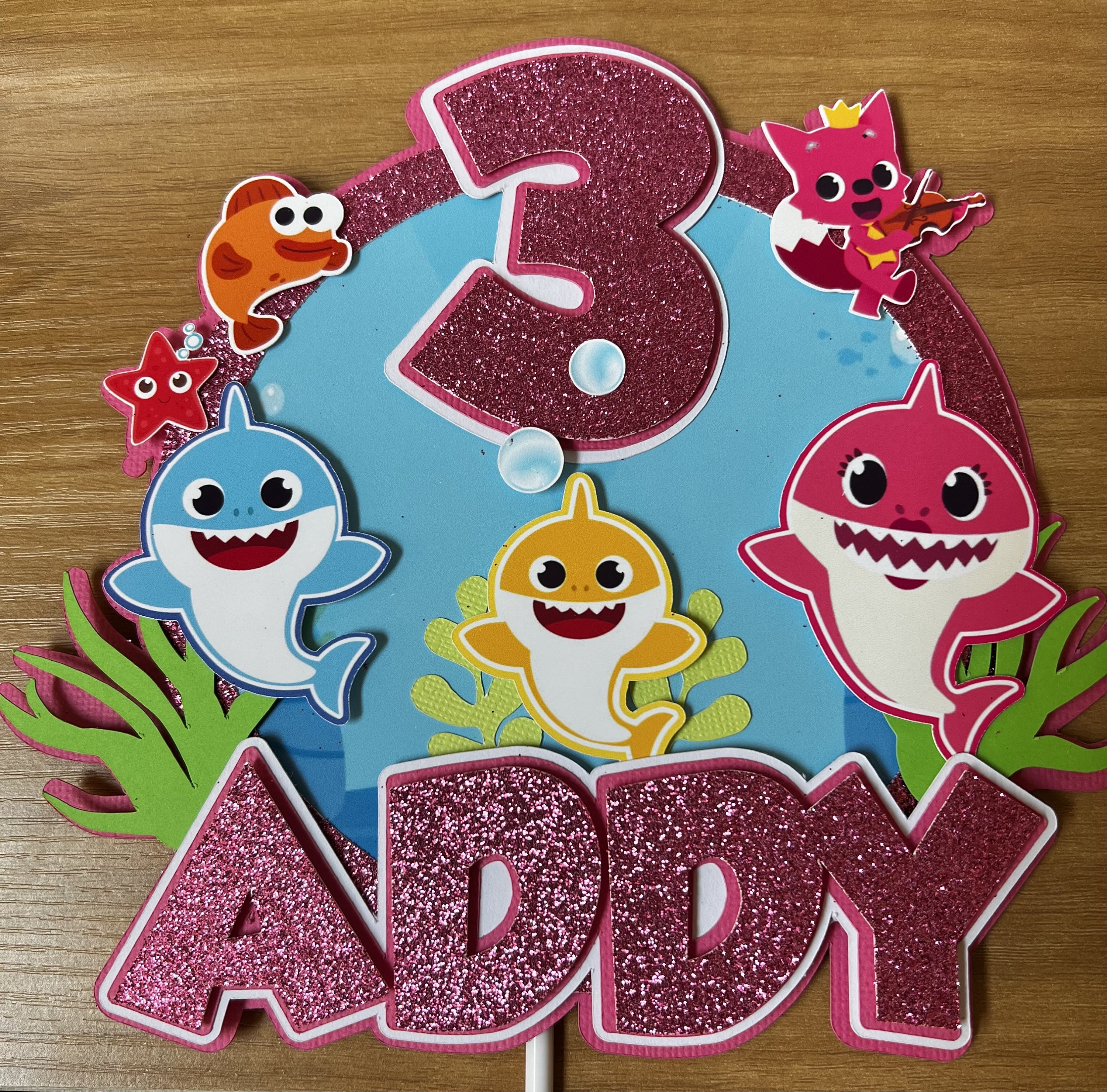 Baby Shark Cake Topper, Shark Party, Shark Baby Topper, Shark Birthday Topper