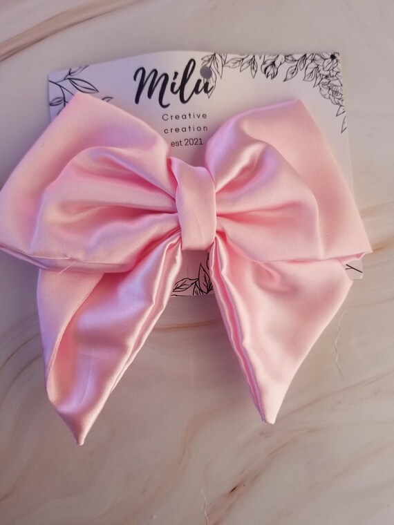 Große Satin-Haarschleifen, 4 Stück – Weiß, Schwarz, Rosa, Rosarot, übergroße Haarspangen Für Frauen & Mädchen