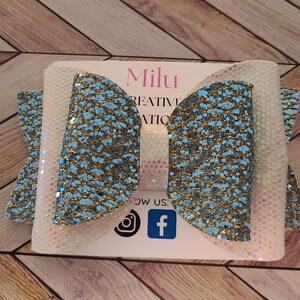 Double hair bow, hairbow, hair clip bow, barrette clip, cute hair bow, gift,  gift for her, little girls bow, blue bow, pink bow