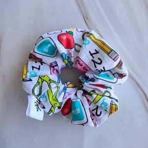 Back to school scrunchie, hair elastic, hair tie, scrunchie, ponytail holder, women&#39;s hair tie, girls hair tie, jumbo red scrunchie