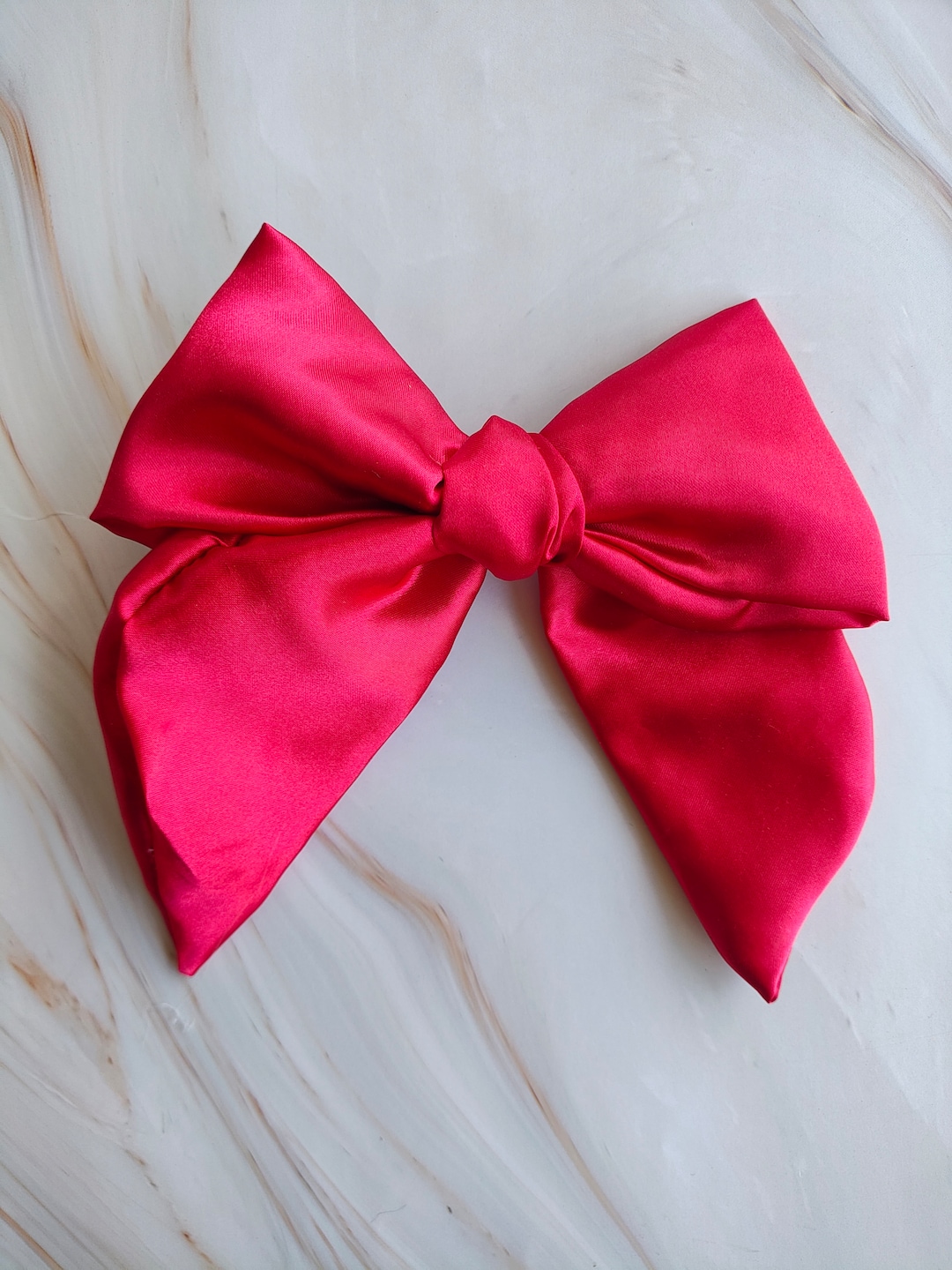 Red Silk Satin Hair Bow, Elegant Bow,oversized Hair Bow, Big Bow — free download