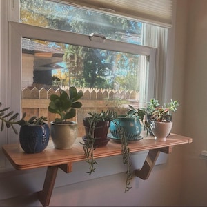 Oak Window Plant Shelf, Various shelf sizes, Easy Install, No Tools image 20