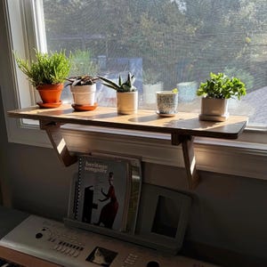 Oak Window Plant Shelf, Various shelf sizes, Easy Install, No Tools image 18