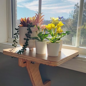 Oak Window Plant Shelf, Various shelf sizes, Easy Install, No Tools image 3