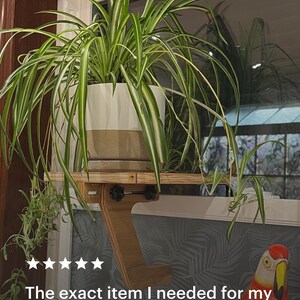 For the middle of the window, Oak Window Plant Shelf, Indoor Herb Garden, Easy Install image 17