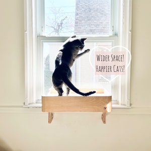 20&quot;x14&quot; Wider Space & Happier Cats!_Cat Window Perch_Sturdy-Safe support legs_Installed-removed 1 minute_No tools No nails_Cat Lover Gift