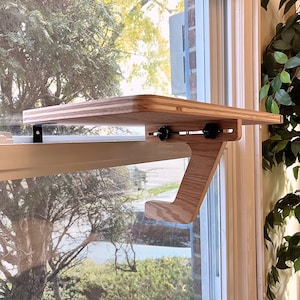 For the middle of the window, Oak Window Plant Shelf, Indoor Herb Garden, Easy Install image 7