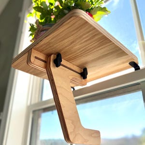 For the middle of the window, Oak Window Plant Shelf, Indoor Herb Garden, Easy Install image 6