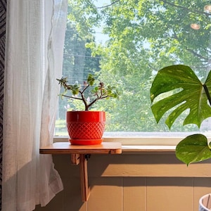 Oak Window Plant Shelf, Various shelf sizes, Easy Install, No Tools image 17