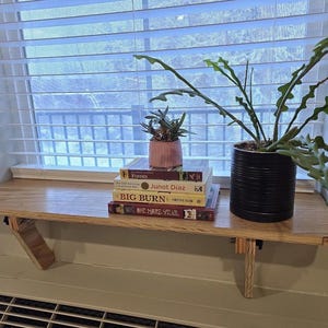Oak Window Plant Shelf, Various shelf sizes, Easy Install, No Tools image 19