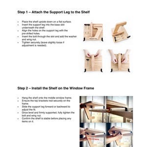 For the middle of the window, Oak Window Plant Shelf, Indoor Herb Garden, Easy Install image 4