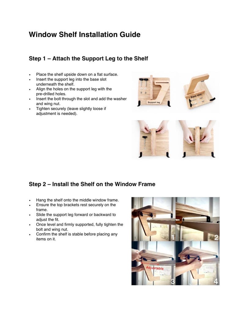 For the middle of the window, Oak Window Plant Shelf, Indoor Herb Garden, Easy Install image 4