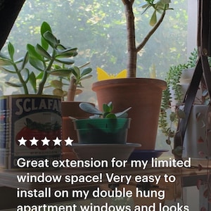 For the middle of the window, Oak Window Plant Shelf, Indoor Herb Garden, Easy Install image 14