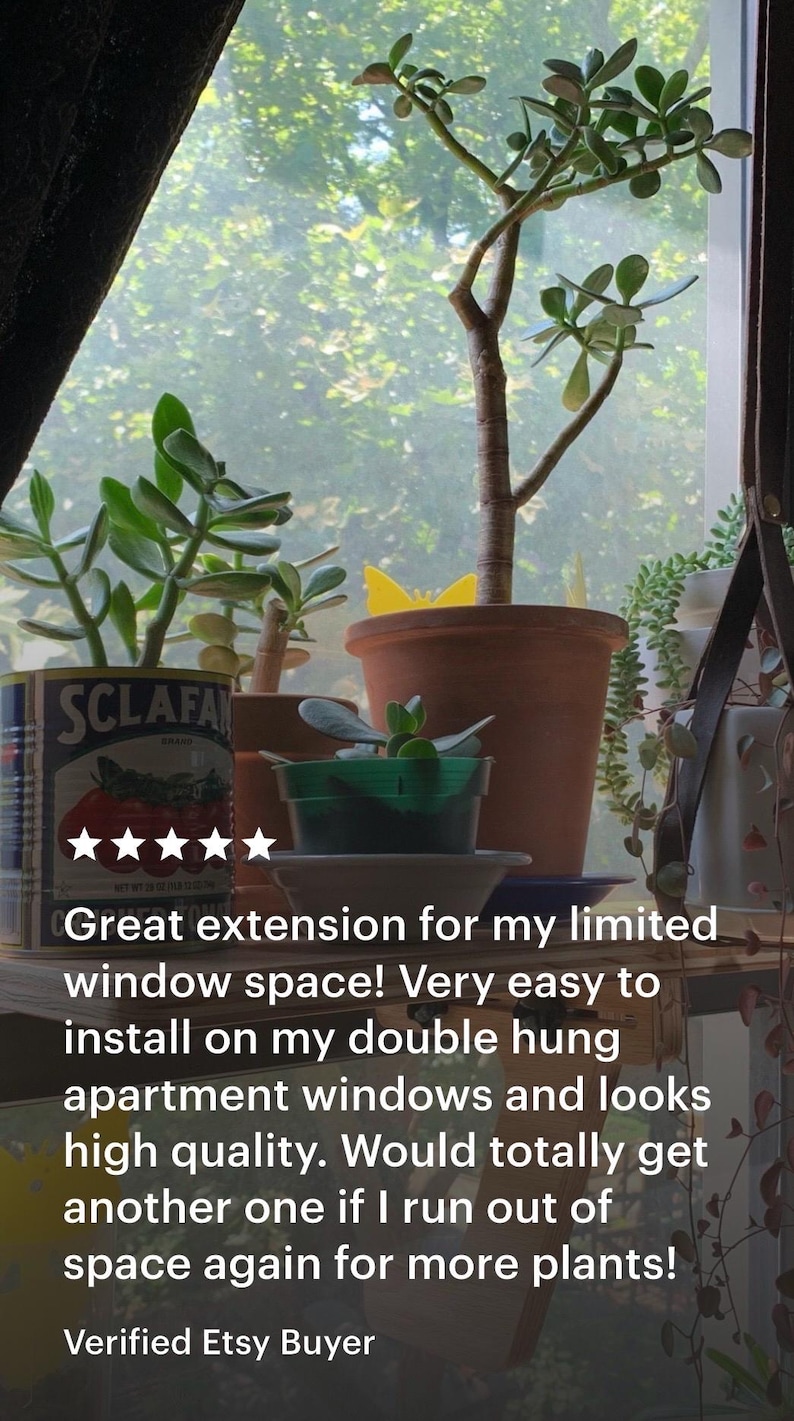 For the middle of the window, Oak Window Plant Shelf, Indoor Herb Garden, Easy Install image 14