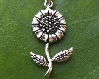 Sterling Silver 925 Sunflower Pendant