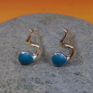 Sterling  Silver  925  Tadpole  Ear  Stud  Earrings