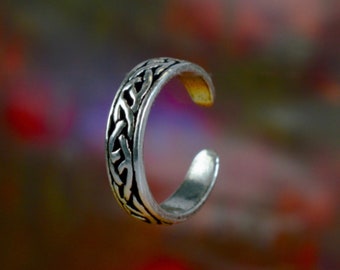 Sterling Silber 925 einstellbare keltische Weave Zehenring