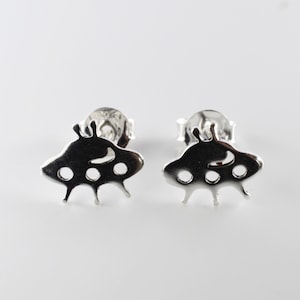 Sterling  Silver  925  UFO  Ear  Stud  Earrings