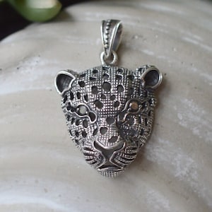 Sterling  Silver  925  Jaguar  Head  Pendant