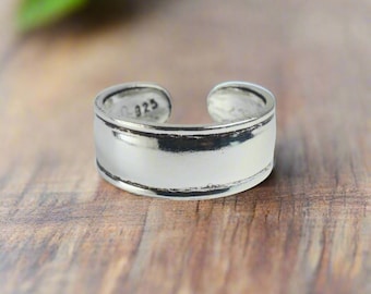 Sterling Silver 925 Layered Band Toe Ring