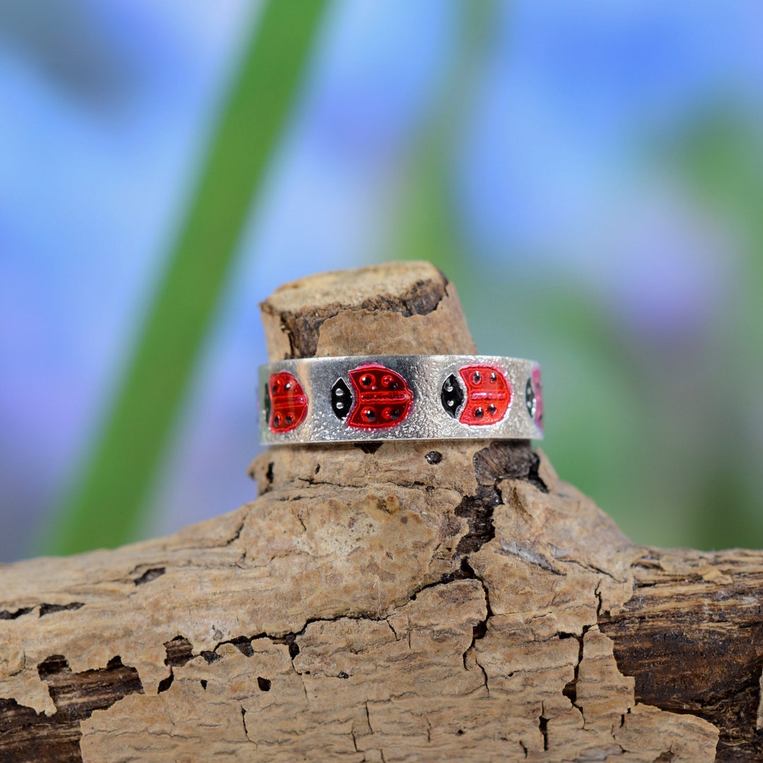 Sterling Silver 925 Adjustable Ladybug Toe Ring Etsy