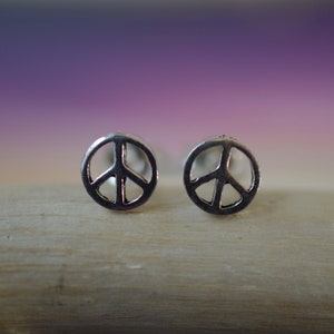 Pair  Of  Sterling  Silver  925  Peace  Ear  Stud  Earrings