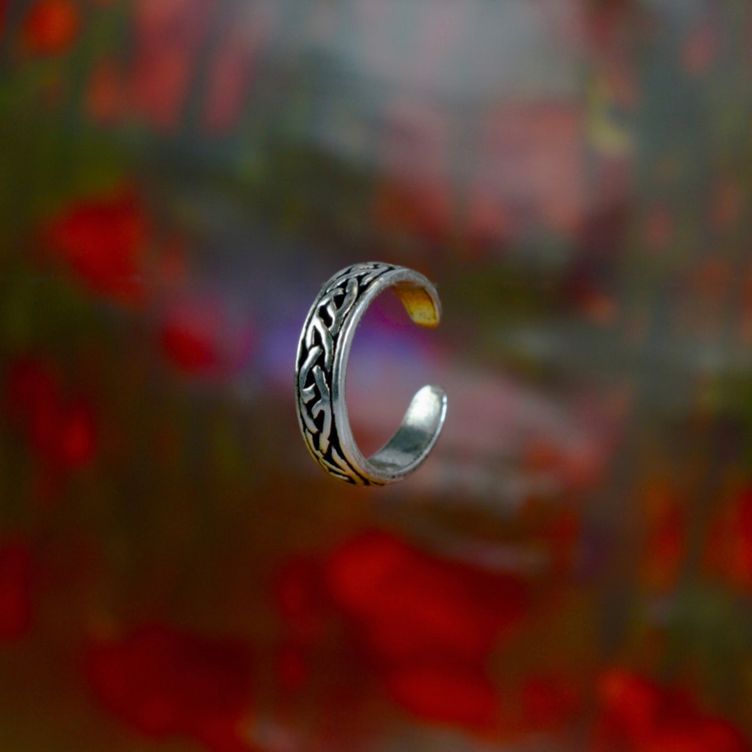 Sterling Silver 925 Adjustable Celtic Weave Toe Ring - Etsy UK