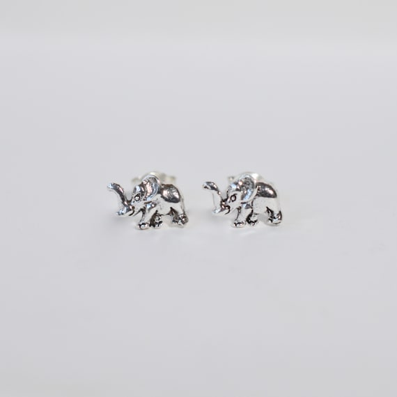 Orecchini a bottone a forma di elefante in argento sterling, gioielli a forma di animale, carini, divertenti e stravaganti, regalo per lei, amante degli animali, ispirati alla natura del safari