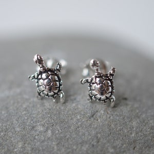 Pair  Of  Sterling  Silver  925  Turtle  Ear  Stud  Earrings