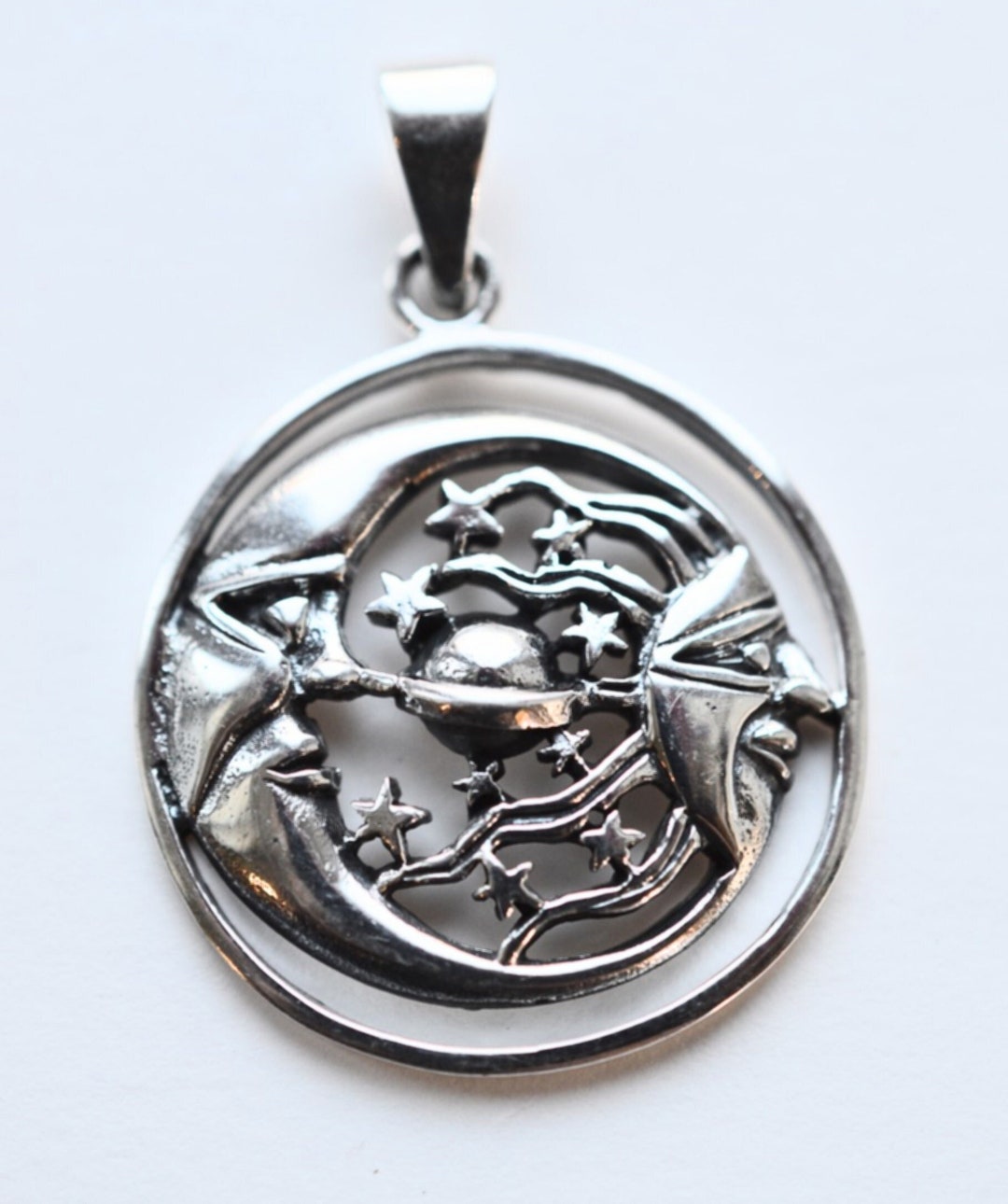Sterling Silver 925 Sun, Moon and Stars Pendant ( Weighs 6.4 Grams ) - Etsy