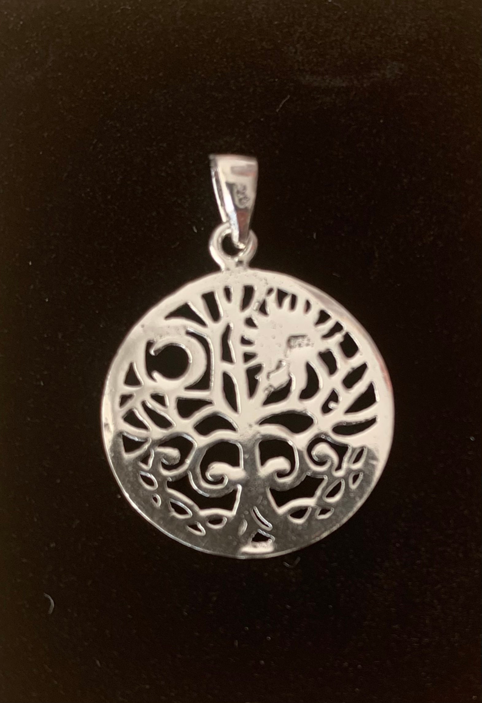 Pendentif Arbre De Vie En Argent 925 - Soleil Et Lune - Création Symbolique Et Unique