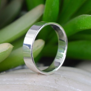 Sterling  Silver  925  5mm  Wedding  Flat  Band  Ring (Sizes J,L,N,P,R,T,V,X,Z+1)