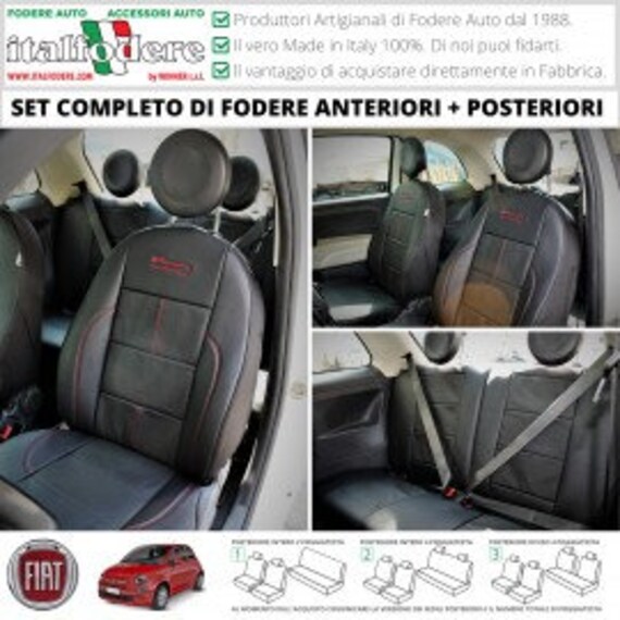Custom Genuine Leather Seat Covers for Fiat 500 Lining Etsy