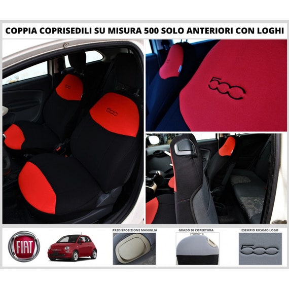 Housse Coverlux sur-mesure en Jersey rouge pour Fiat 500 Abarth cabriolet