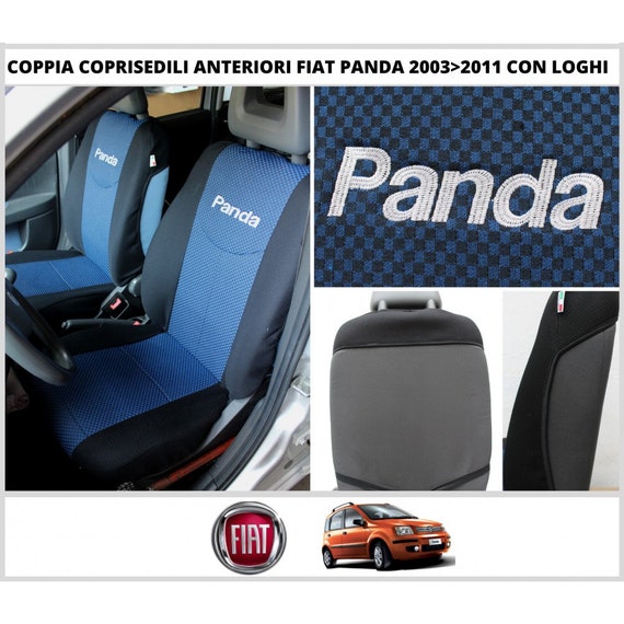 Paire de housses de siège spécifiques Fiat Panda Ii Series de 2003 à 2011  avec logos doublures avant seulement différentes couleurs -  France