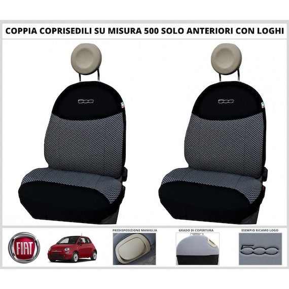 Pair of Specific Seat Covers Fiat 500 Covers Front Covers Only Various  Colors -  Israel