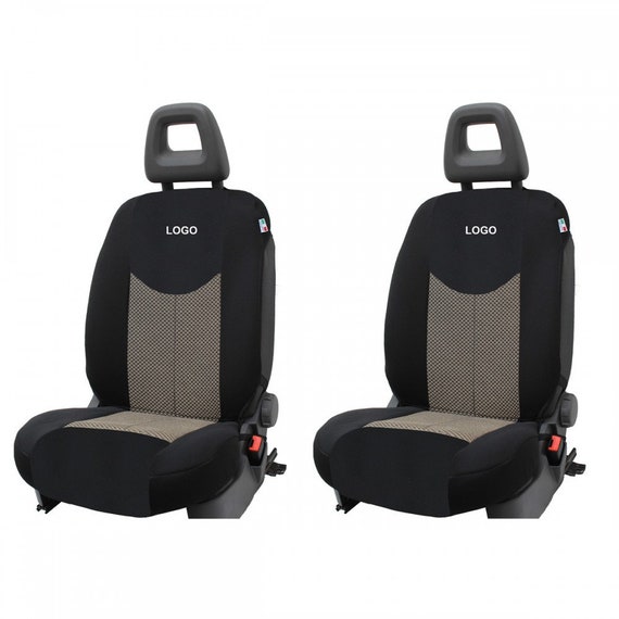 Pair of Specific Seat Covers Fiat Panda Ii Series From 2003 to 2011 With  Logos Linings Front Only Various Colors 