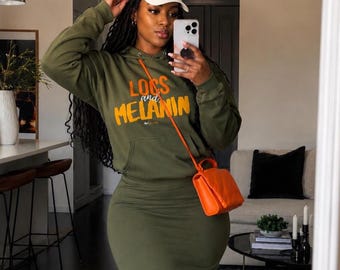 Locs och Melanin Unisex Hoodie: Black Pride Apparel, Persona, Giftforher