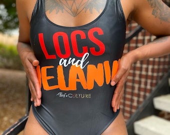Locs och Melanin Baddräkt: Black Girl Magic Heltäckande Baddräkt