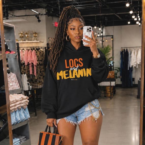 Locs and Melanin Unisex Hoodie: Natural Hair Pride, Persona, Giftforher