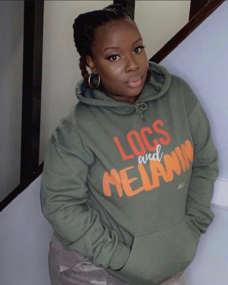 Locs och Melanin Unisex Hoodie: Naturligt Hår Pride, Persona, Gåva för henne bild 9