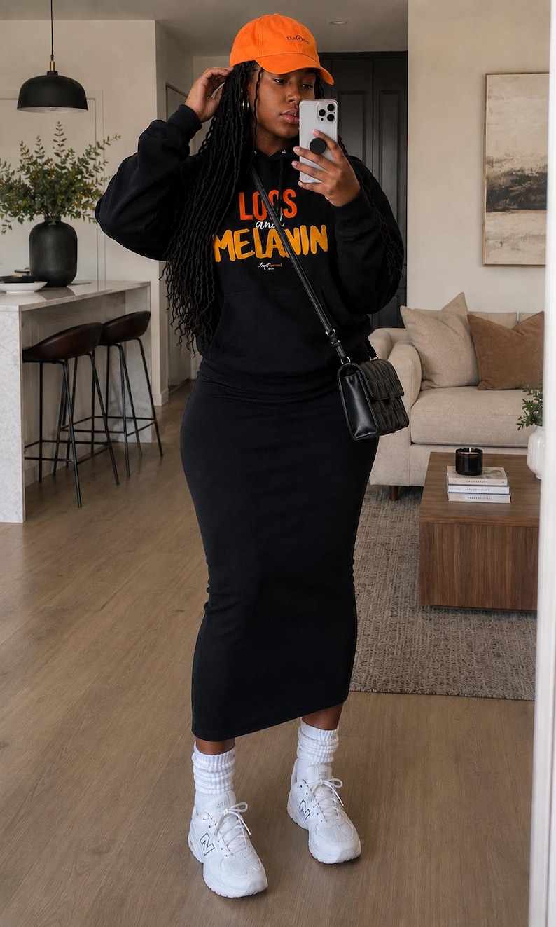 Locs och Melanin Unisex Hoodie: Naturligt Hår Pride, Persona, Gåva för henne bild 3