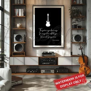 Guitar Quote Printable wall Art - Carlos Santana inspirational Digital Music Poster - Inspirational Music Wall Art- Digital Download