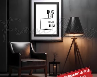 Impresión "Piensa fuera de lo común": Arte mural con tipografía moderna (descarga digital)