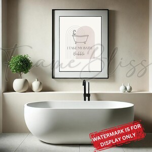 I Take My Shower Bubble Art - Bathroom Wall Art - Minimalist Bathroom Wall Art - Bathroom Printable Artwork  - Modern Digital Printable